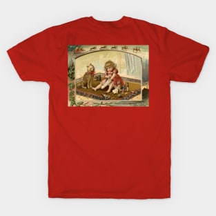 Vintage Christmas Girl Dog T-Shirt